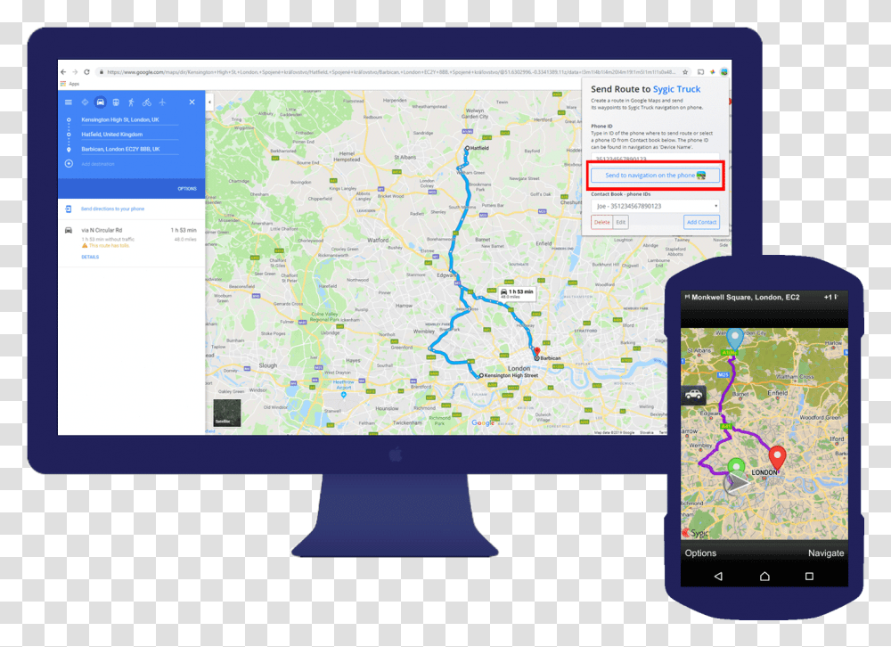 Truck Sygic Bringing Life To Maps App Navigation Google Maps, GPS, Electronics, Mobile Phone, Monitor Transparent Png