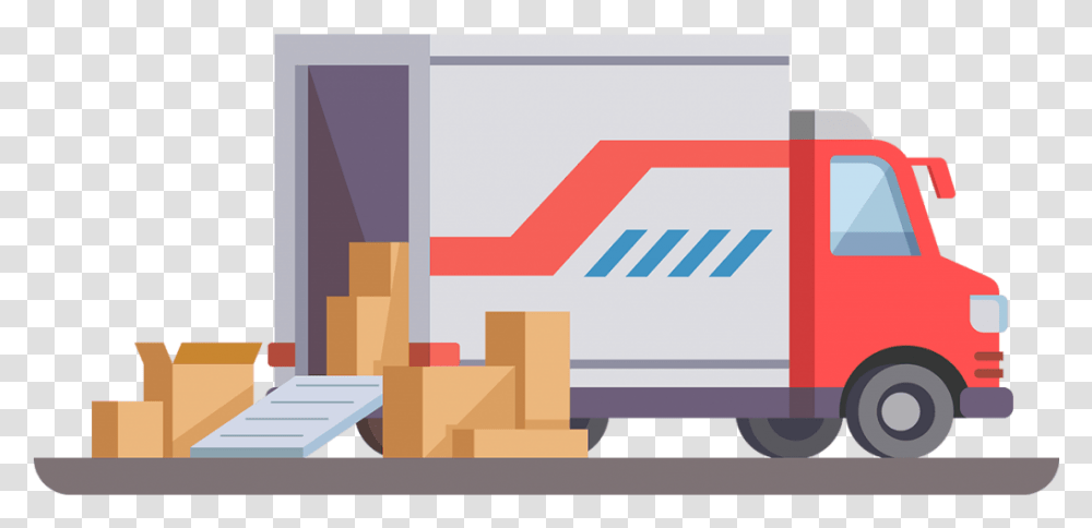 Truck Unloading Vector, Fire Truck, Vehicle, Transportation, Van Transparent Png