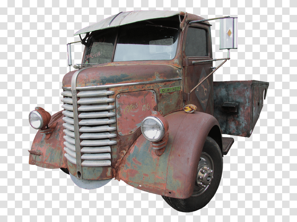Truck Wreck Antique Oldtimer Scrap Rusted Rusty Truck, Vehicle, Transportation, Wristwatch, Machine Transparent Png