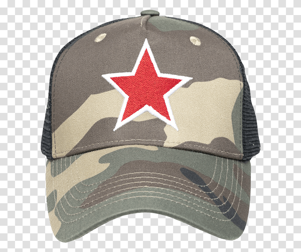 Trucker Cap 'red Star' Baseball Cap, Clothing, Apparel, Hat, Symbol Transparent Png