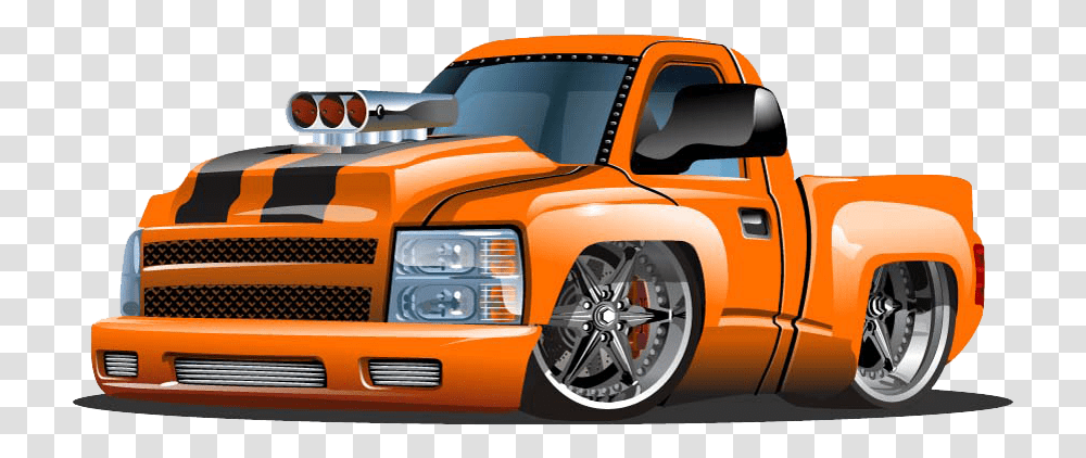 Trucks Hot Rod Cartoon, Vehicle, Transportation, Light, Wheel Transparent Png