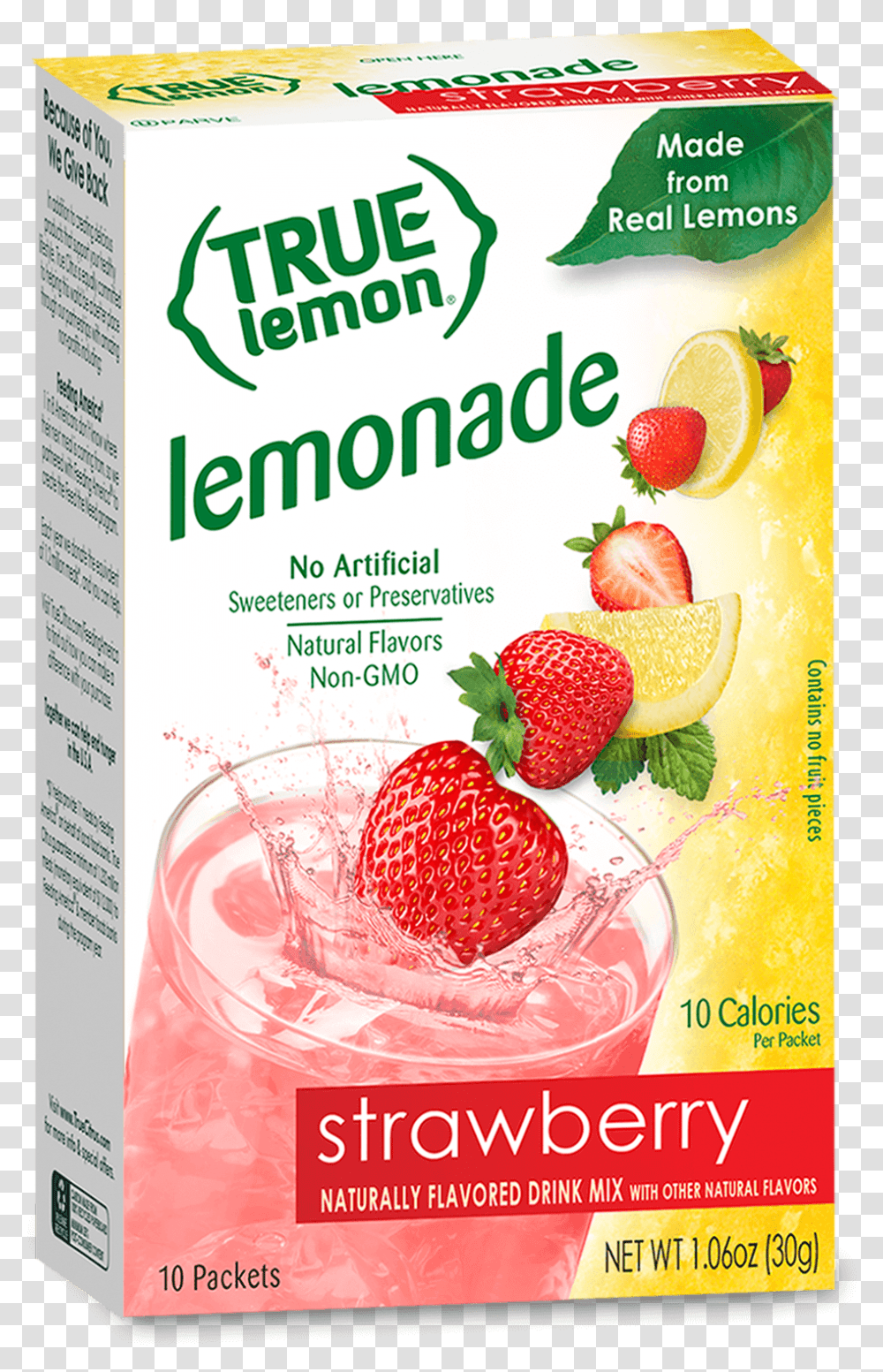 True Lemon Lemonade, Strawberry, Fruit, Plant, Food Transparent Png