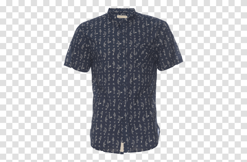 Truman Banded Collar In Fish Hook Print Polo Shirt, Apparel, Sleeve, T-Shirt Transparent Png