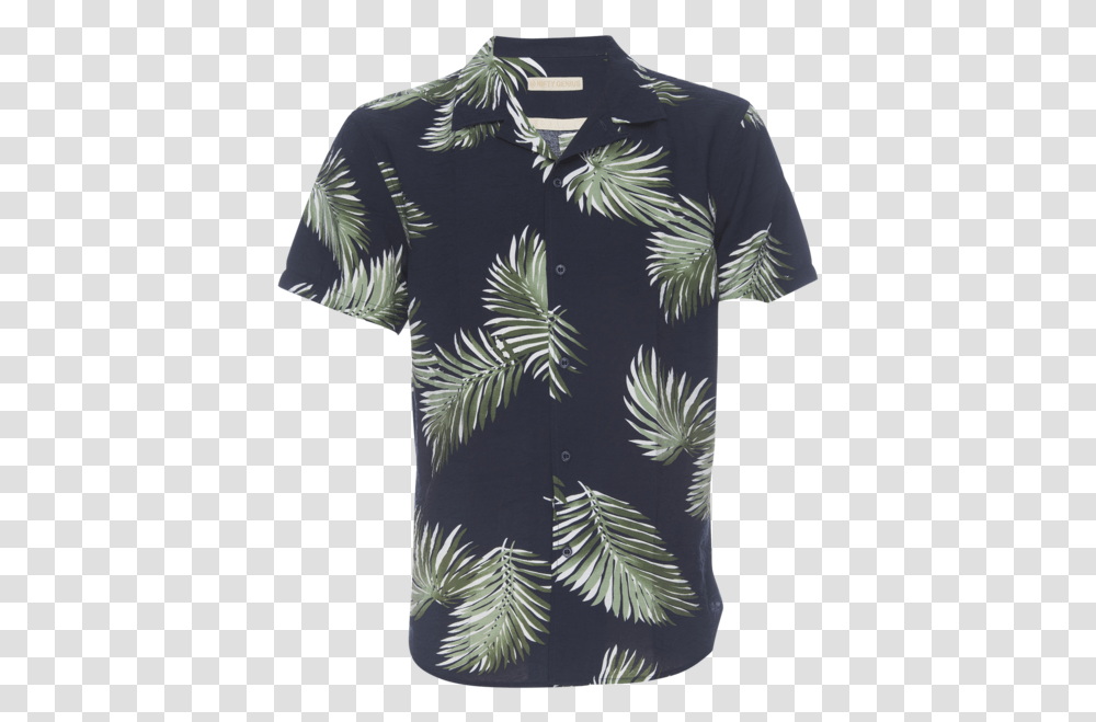 Truman Camp Shirt In Palm Leaf Print Polo Shirt, Apparel, Dye, T-Shirt Transparent Png