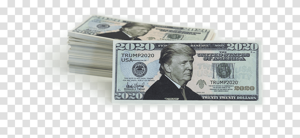 Trump 2020 Dollar Bill, Person, Human, Money, Id Cards Transparent Png