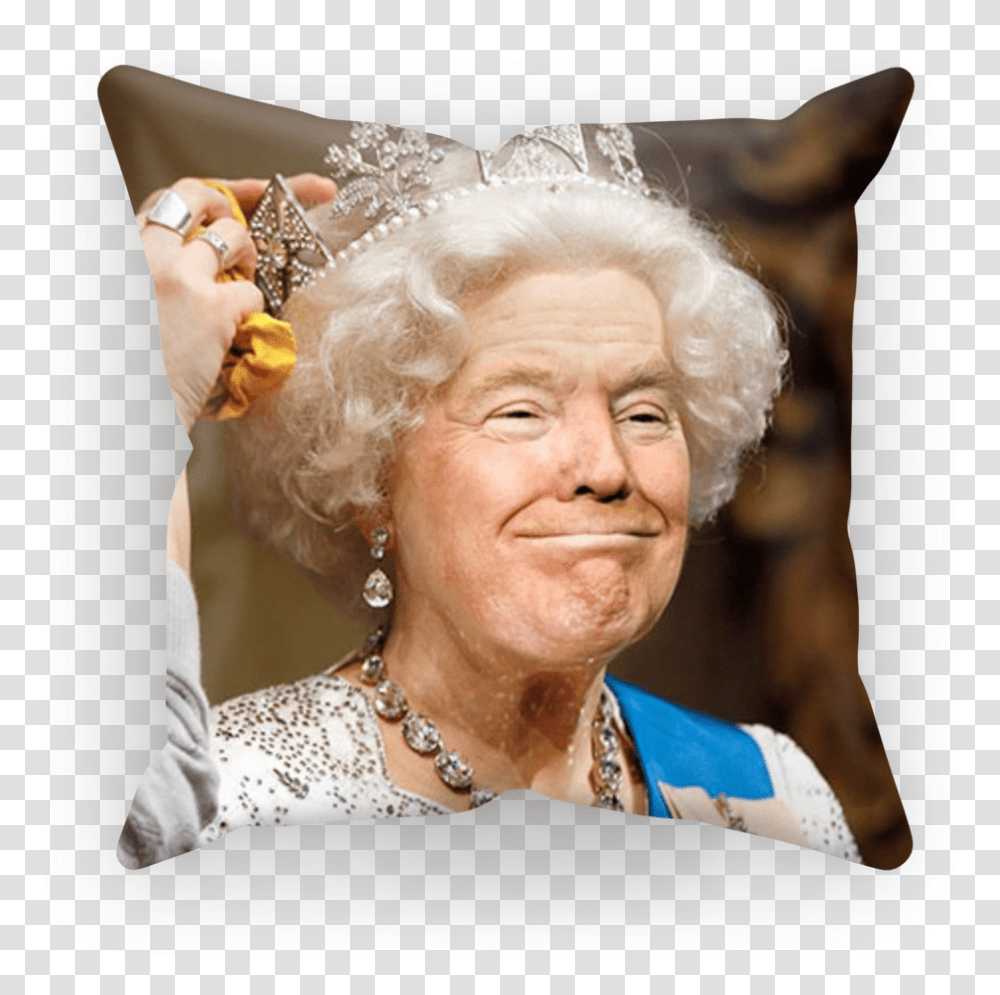 Trump As The Queen, Person, Cushion, Senior Citizen, Accessories Transparent Png