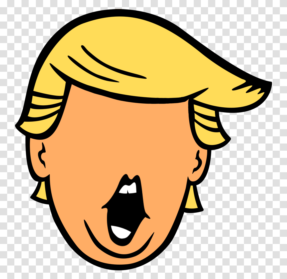 Trump Clipart Black And White, Label, Head, Banana Transparent Png