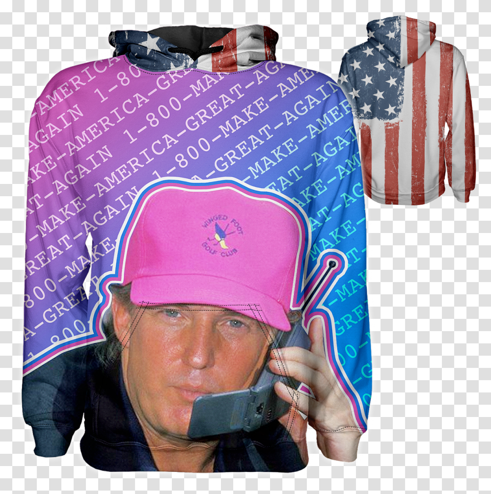 Trump Hoodie, Person, Hat, Sleeve Transparent Png