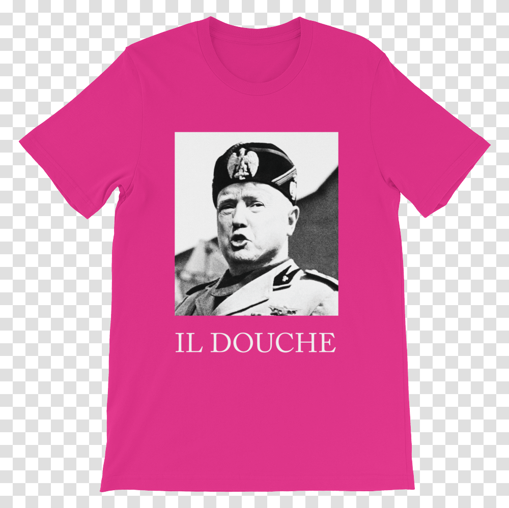 Trump Il Douche Men's T Shirt Benito Mussolini, Apparel, Person, Human Transparent Png