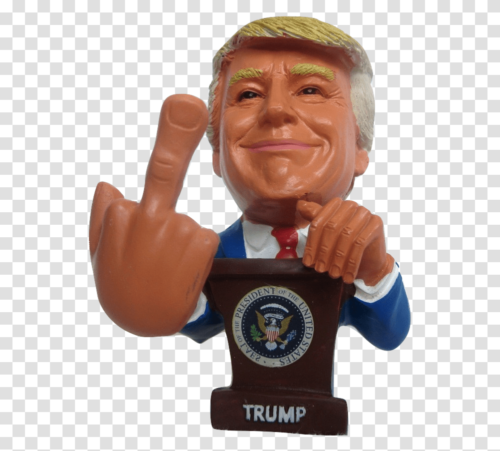 Trump Middle Finger, Figurine, Person, Human, Head Transparent Png