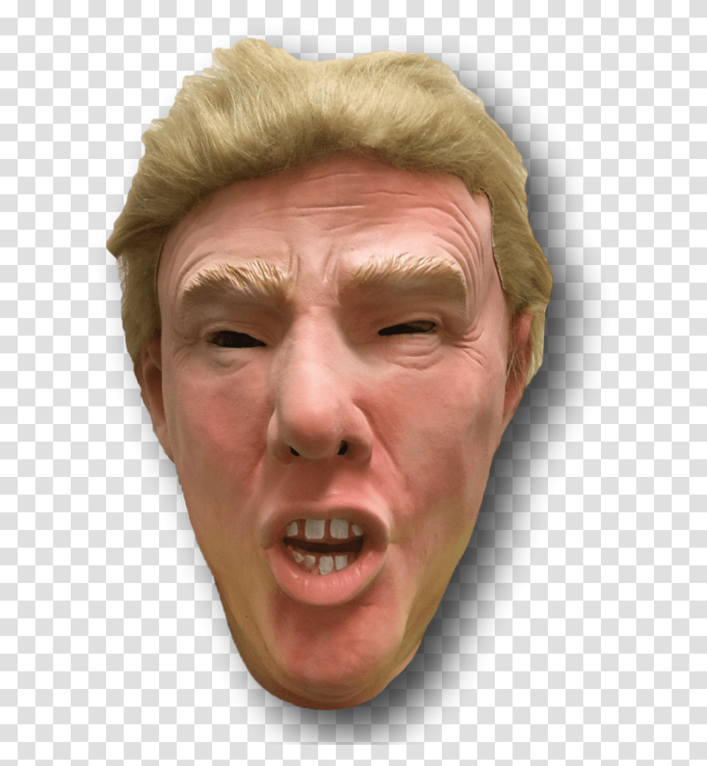 Trump Mouth Head Donald Trump Mask, Face, Person, Human, Lip Transparent Png
