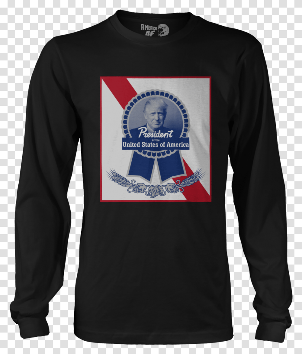 Trump Pabst American Af Aaf Nation Christmas T Shirt Design, Sleeve, Clothing, Long Sleeve, Person Transparent Png
