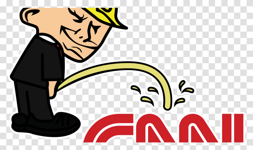 Trump Peeing On Cnn Clipart Download Trump Peeing On Cnn Sticker, Fireman, Label Transparent Png