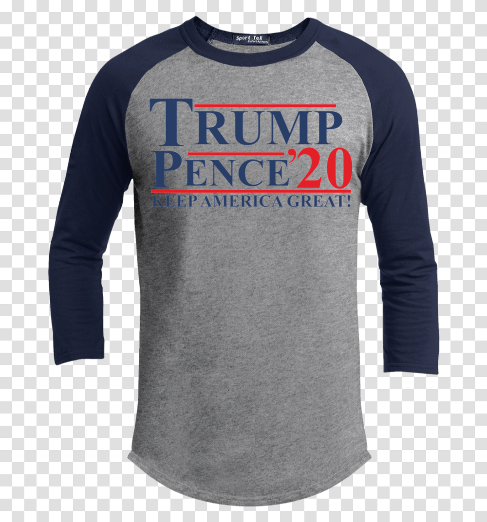 Trump Pence 2020 Sporty T Shirt Long Sleeved T Shirt, Apparel, T-Shirt, Person Transparent Png