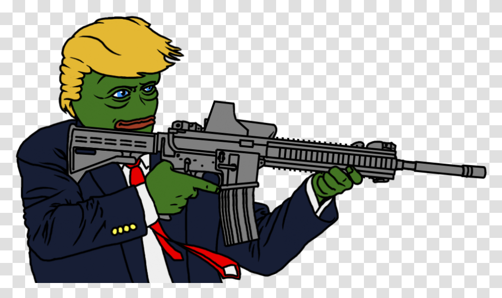 Trump Pepe With Gun, Weapon, Weaponry, Person, Human Transparent Png