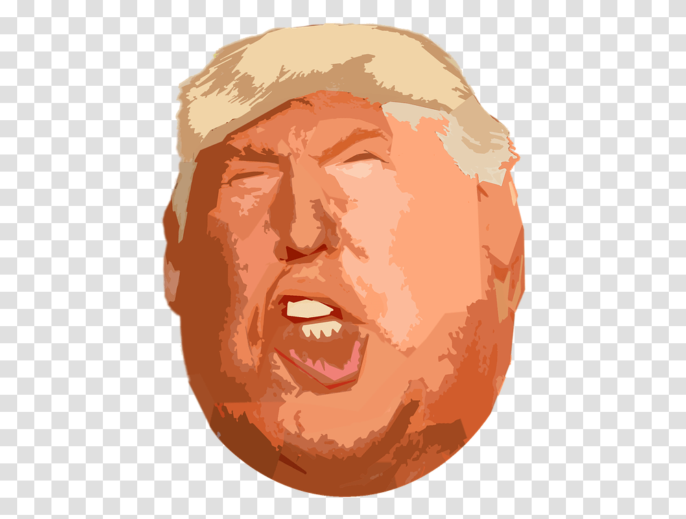 Trump President America American United States Trump Face Illustration, Head, Smile, Laughing, Portrait Transparent Png