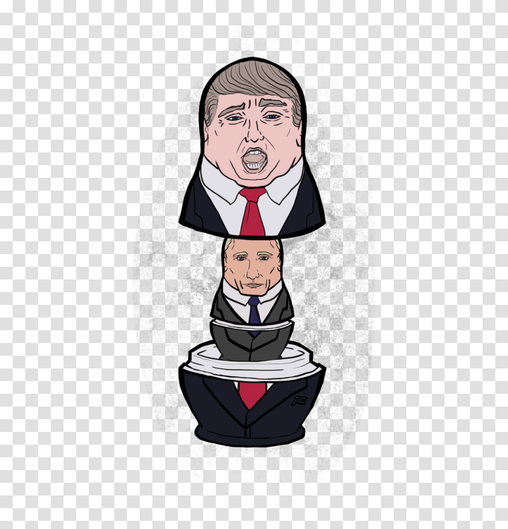 Trump Revealed As Russian Nesting Doll Cartoon, Person, Human, Performer, Tie Transparent Png