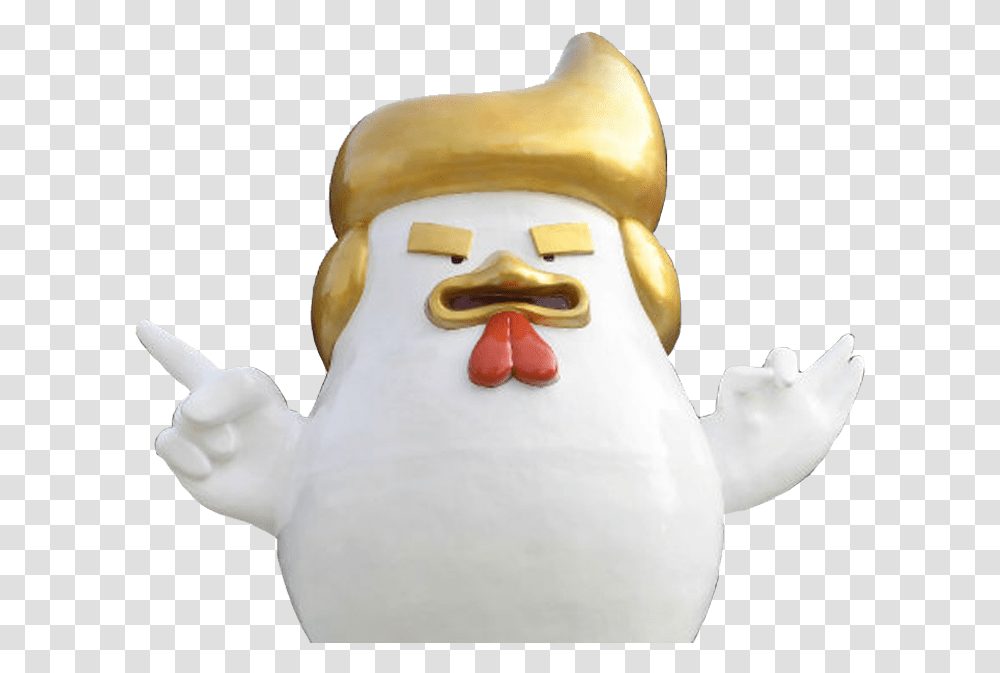 Trump Rooster Year Statue In China Donald Trump, Snowman, Winter, Outdoors, Nature Transparent Png