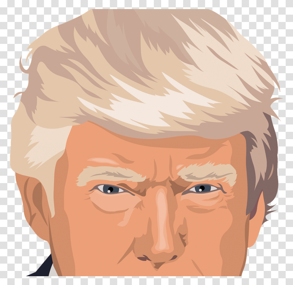 Trump's New Obsession Clipart Donald Trump Cartoon, Face, Head, Frown, Hair Transparent Png