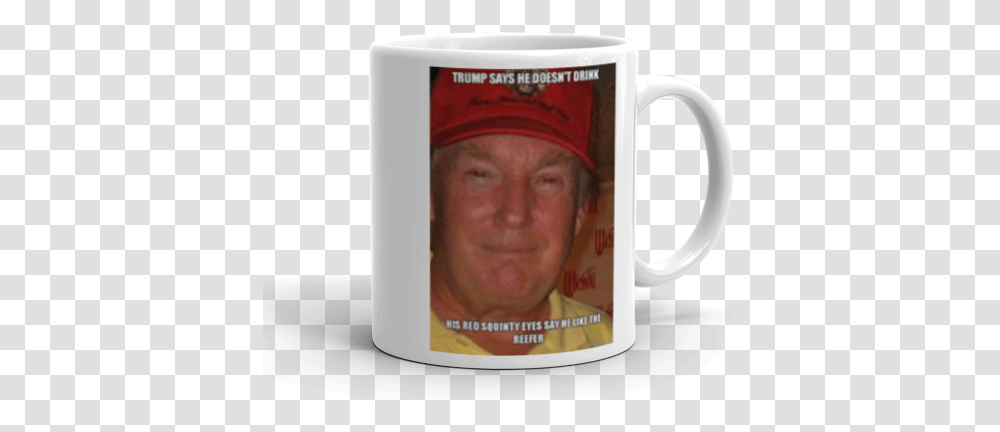 Trump Says He Doesn't Drink His Red Squinty Eyes Say Like Coffee Cup, Person, Human, Soil, Latte Transparent Png