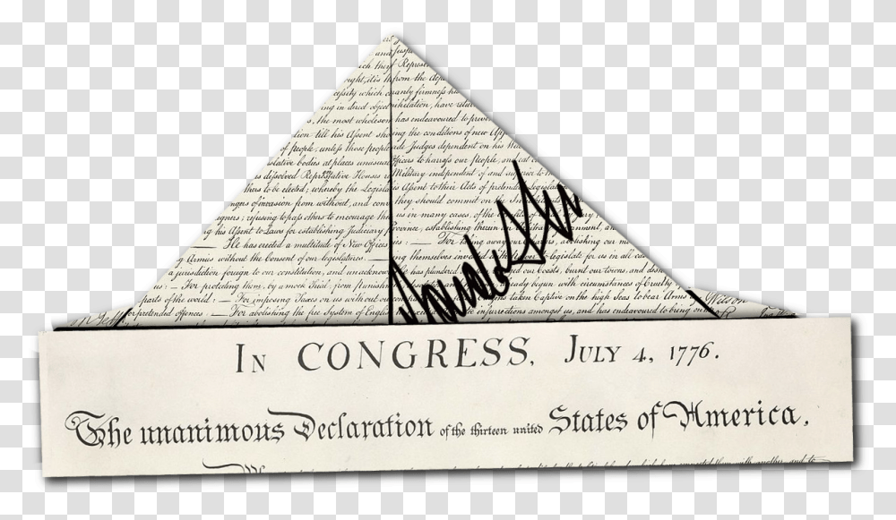 Trump Signing Declaration Of Independence, Triangle Transparent Png