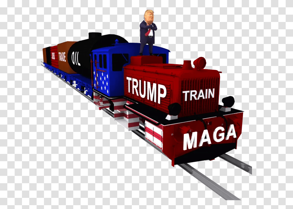 Trump Train, Person, Vehicle, Transportation, Locomotive Transparent Png