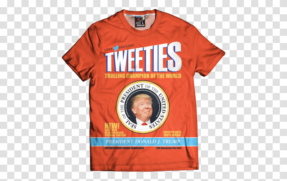 Trump Tweeties Shirt, Apparel, Person, Human Transparent Png