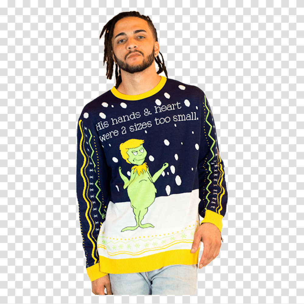 Trump Ugly Christmas Sweater Ugly Christmas Sweater Grinch, Clothing, Apparel, Sleeve, Long Sleeve Transparent Png