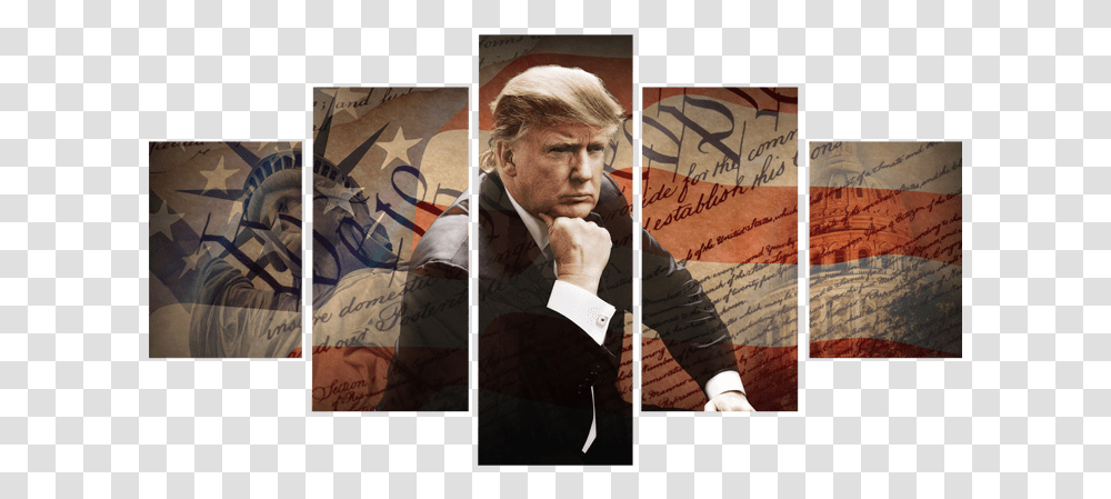 Trump We The People American Flag Canvas PrintsClass We The People, Person, Collage, Poster Transparent Png