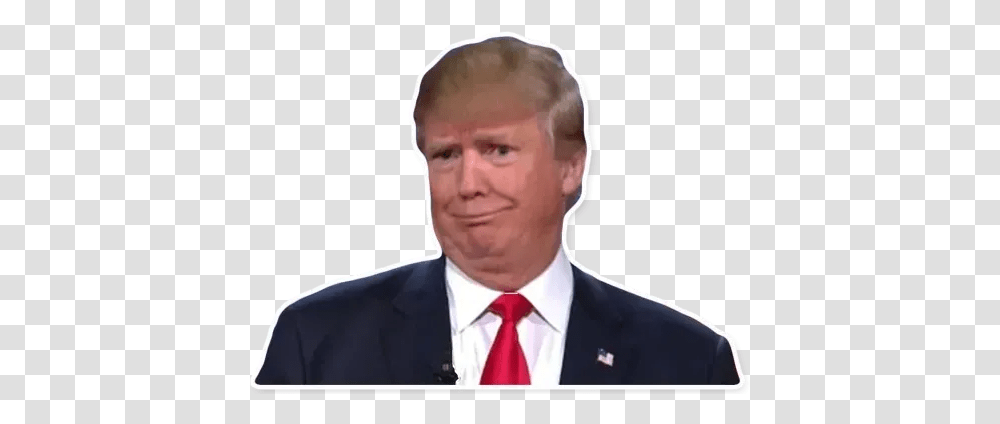 Trump Whatsapp Stickers Stickers Cloud Official, Tie, Accessories, Face, Person Transparent Png