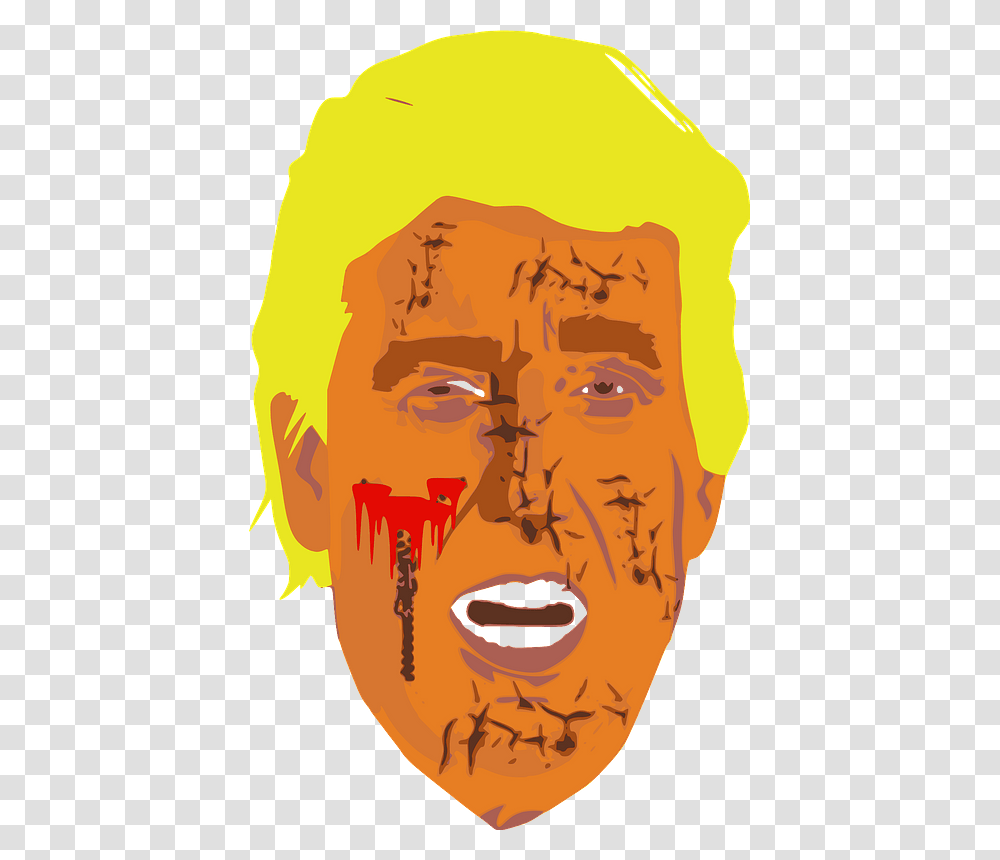 Trump Zombie Head Clipart Illustration, Modern Art, Face, Painting Transparent Png