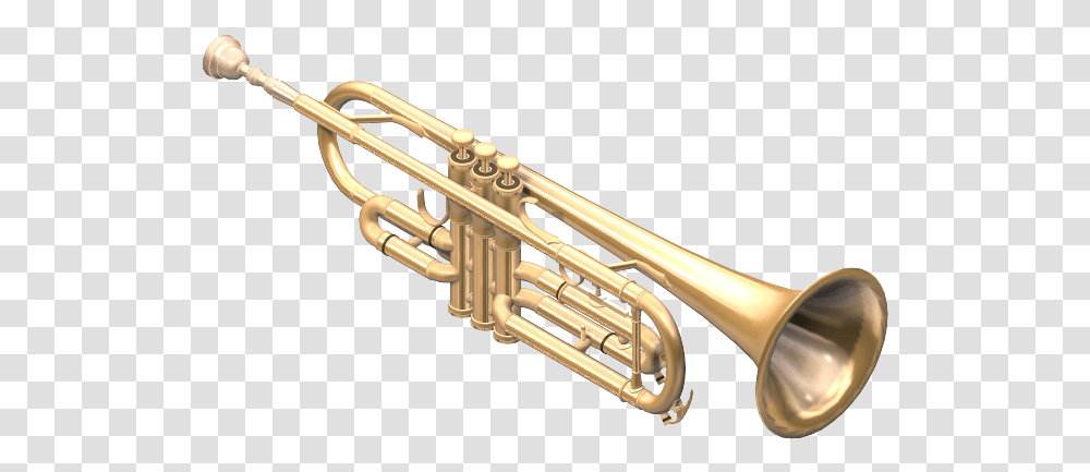 Trumpet 3ds Max Model Trumpet, Horn, Brass Section, Musical Instrument, Cornet Transparent Png