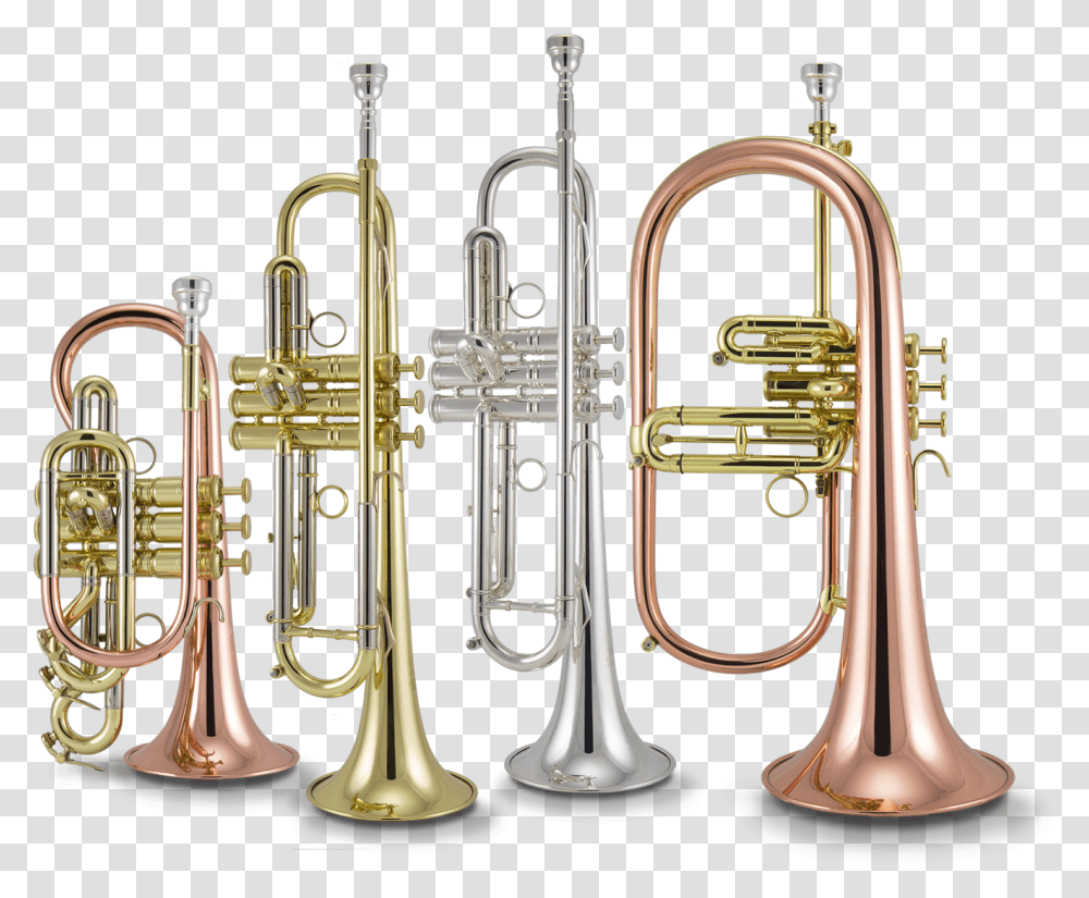 Trumpet And Flugelhorn, Brass Section, Musical Instrument, Cornet, Sink Faucet Transparent Png