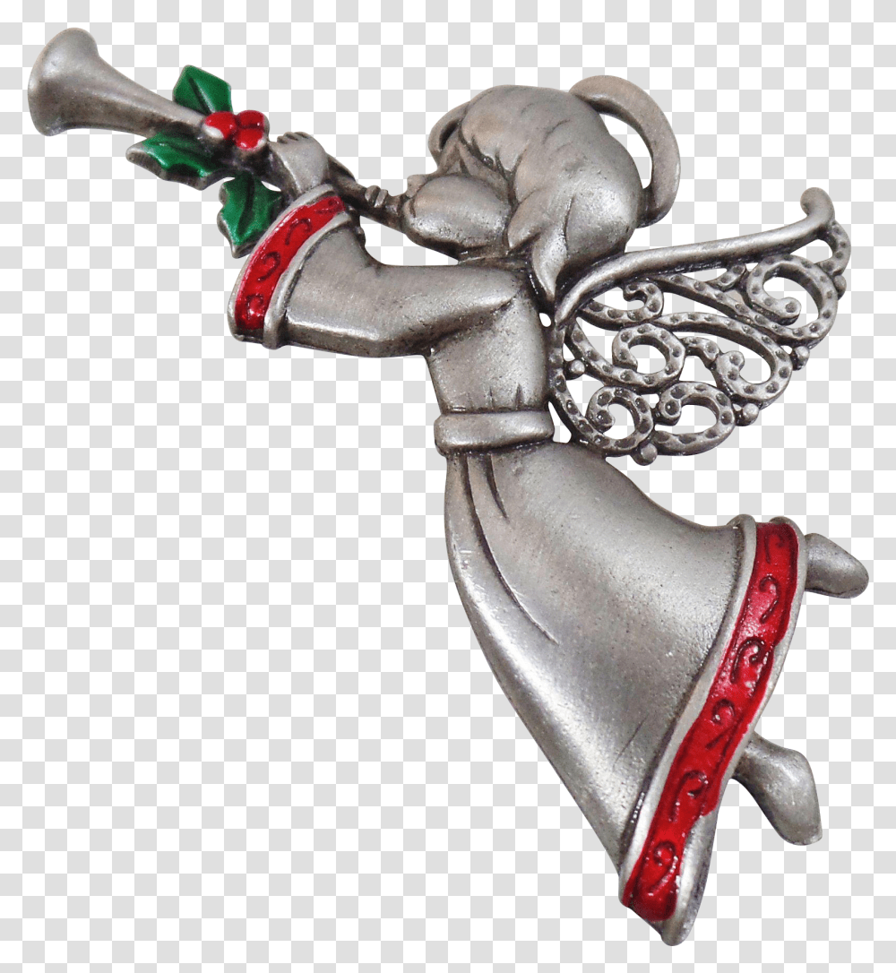 Trumpet Angels Angels Playing Trumpets, Figurine, Cross, Bronze Transparent Png