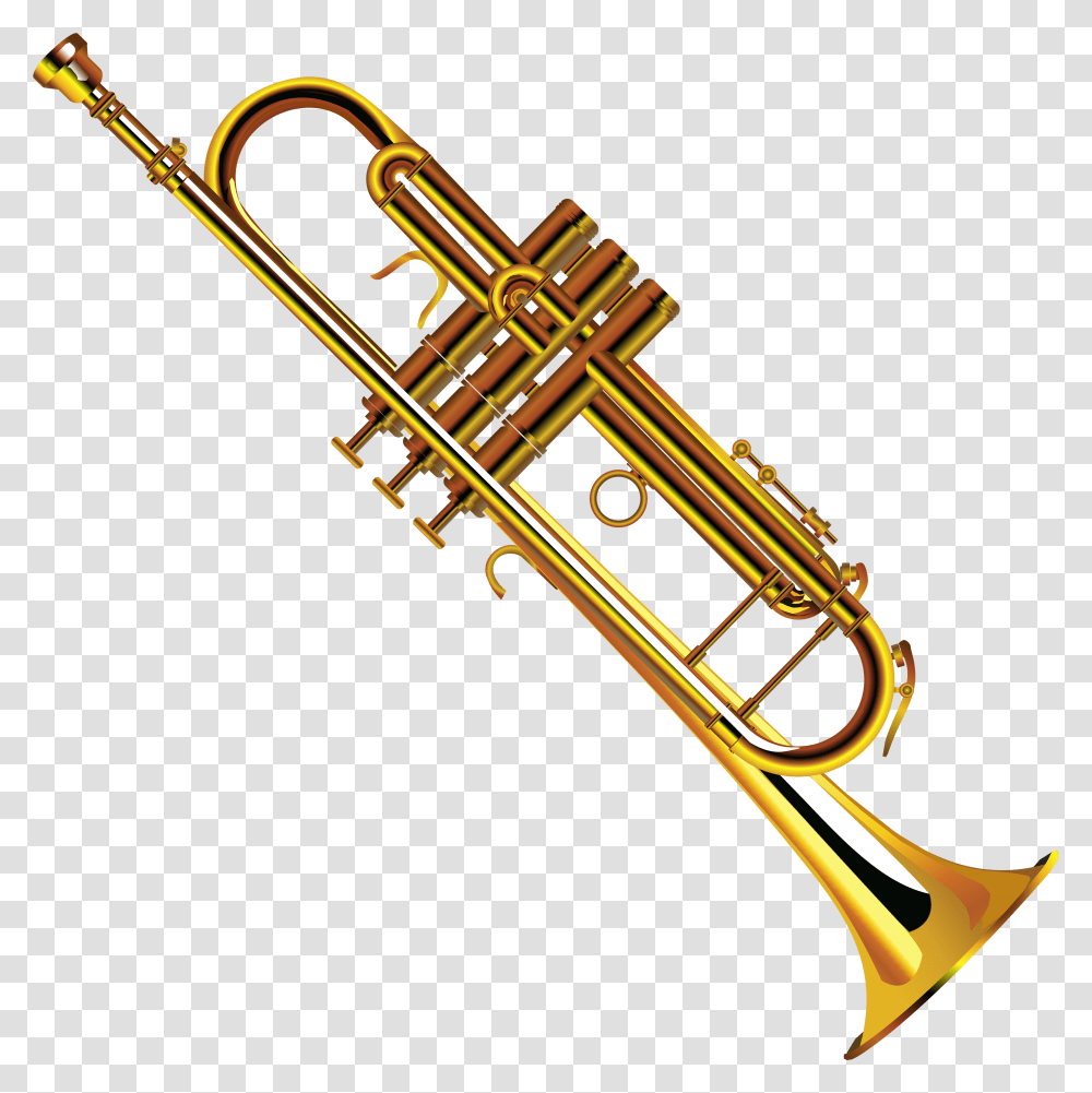 Trumpet Musical Instruments Trombone Clip Art Trumpet Clipart, Horn, Brass Section, Cornet, Bow Transparent Png