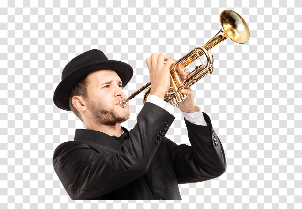 Trumpet Player Play The Trumpet, Horn, Brass Section, Musical Instrument, Cornet Transparent Png