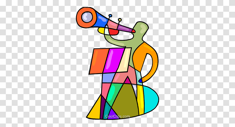 Trumpeter Playing Royalty Free Vector Clip Art Illustration, Modern Art, Alphabet Transparent Png