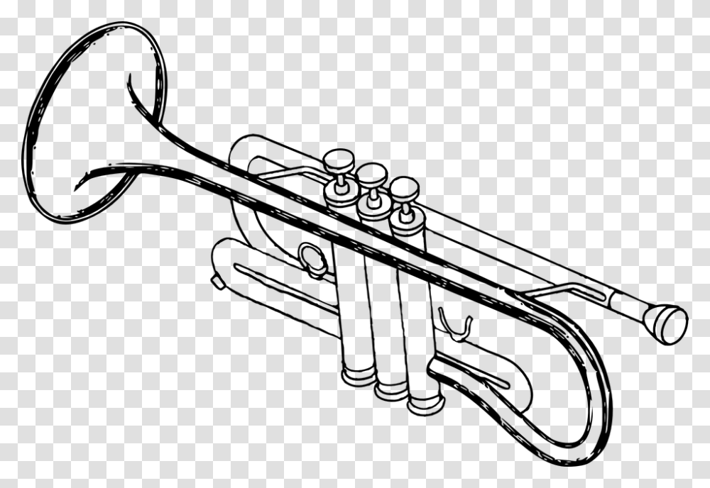 Trumpets Black And White, Gray, World Of Warcraft Transparent Png