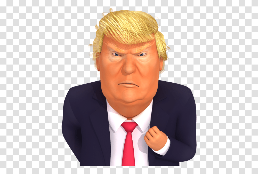 Trumpstickers Angry Trump 3d Caricature Stickers - Dedipic Trump Thumbs Up, Tie, Accessories, Person, Face Transparent Png