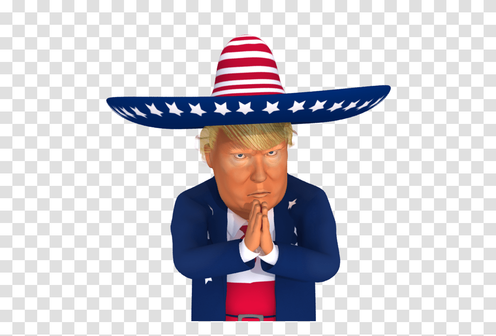 Trumpstickers Begging Mexican Trump Caricature Free, Apparel, Person, Human Transparent Png