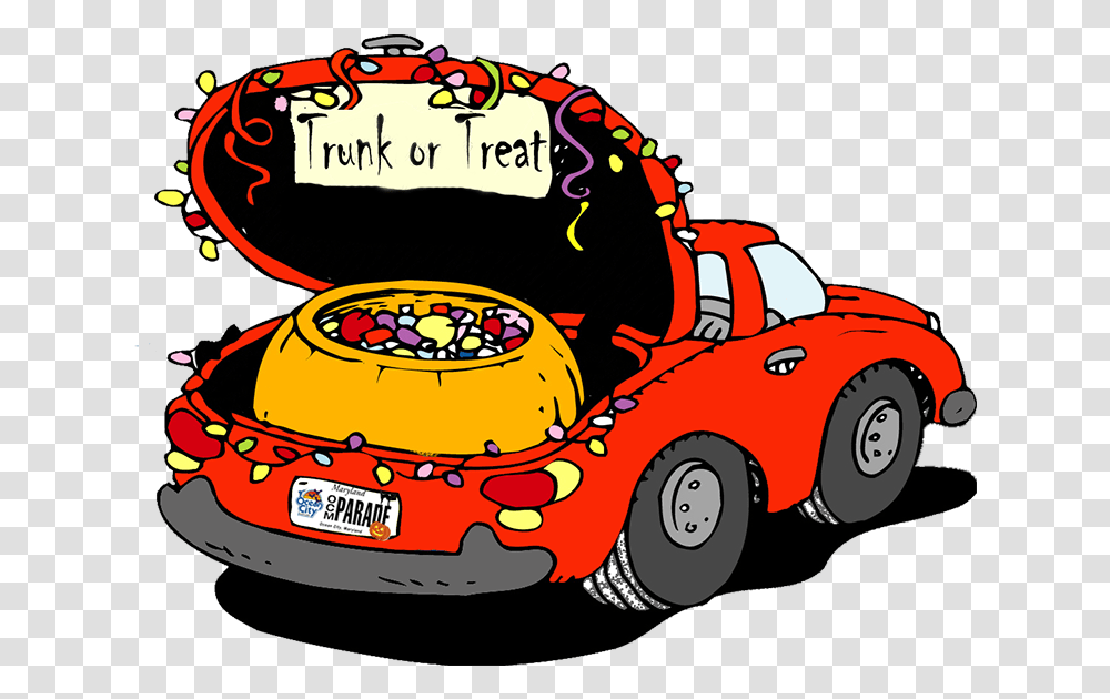 Trunk Ortreat Cartoon Car - Town Of Ocean City Maryland Trunk Or Treat Cartoon, Vehicle, Transportation, Tire, Text Transparent Png