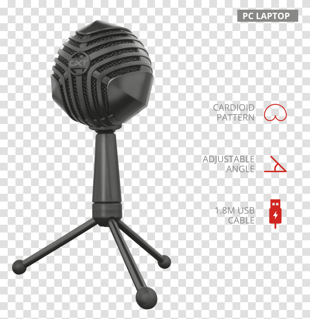 Trust Gxt Microphone, Tripod, Electrical Device Transparent Png