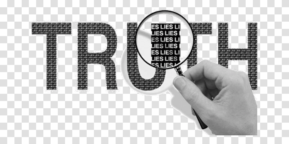 Truth Lies Magnifying Glass, Person, Human, Alphabet Transparent Png