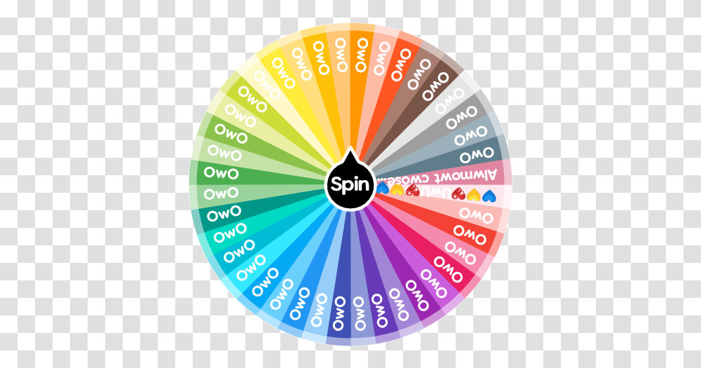 Try To Get The Uwu Spin Wheel App Circle, Balloon, Disk, Text, Symbol Transparent Png
