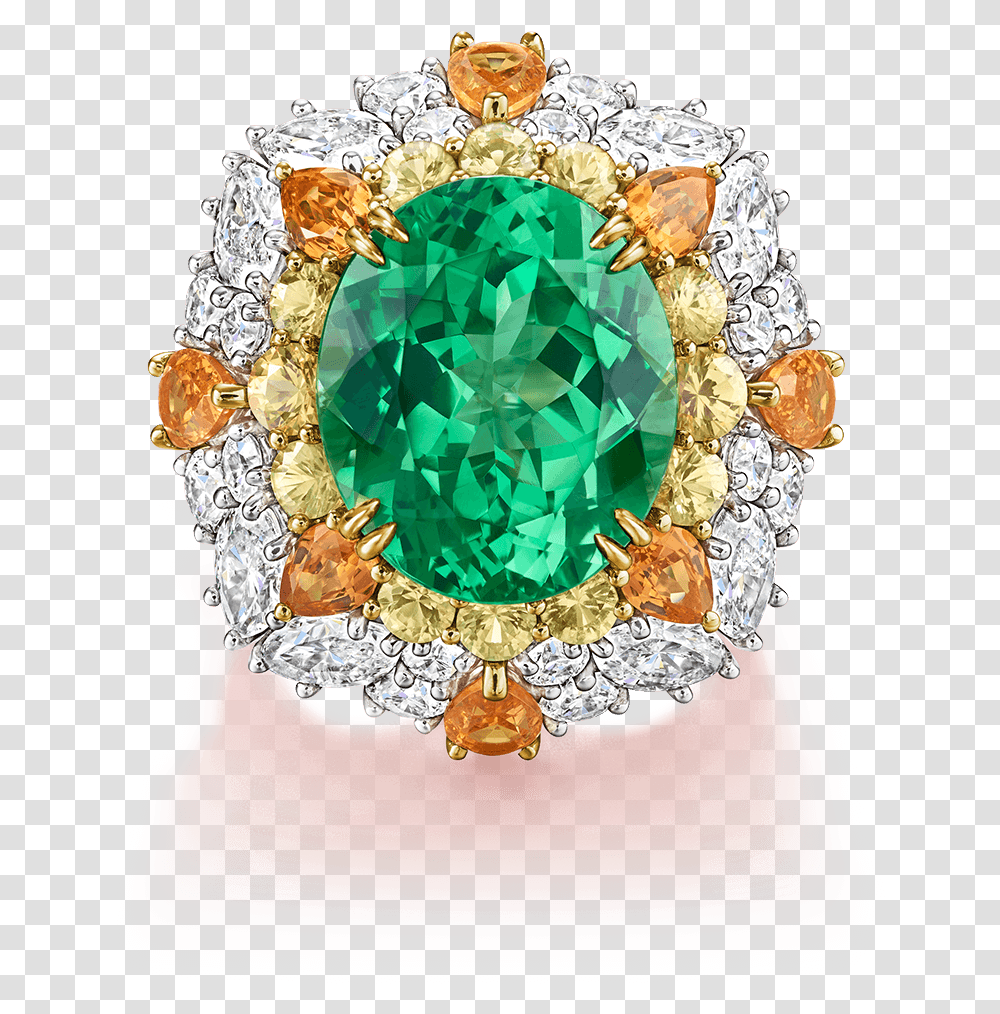 Tsavorite Garnet Ring With Yellow Sapphires Mandarin Winston Candy, Accessories, Accessory, Jewelry, Gemstone Transparent Png