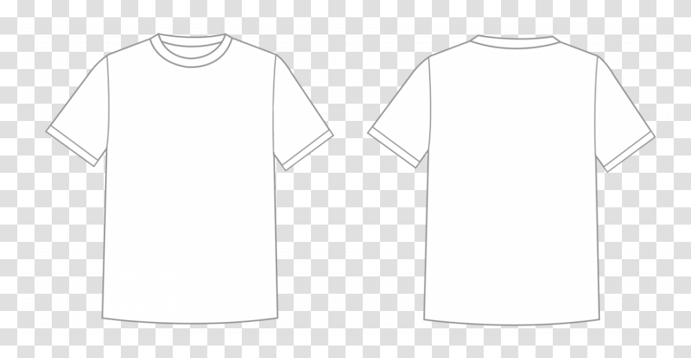 Tshirt Outline T Shirt Template White, Apparel, T-Shirt, Sleeve Transparent Png