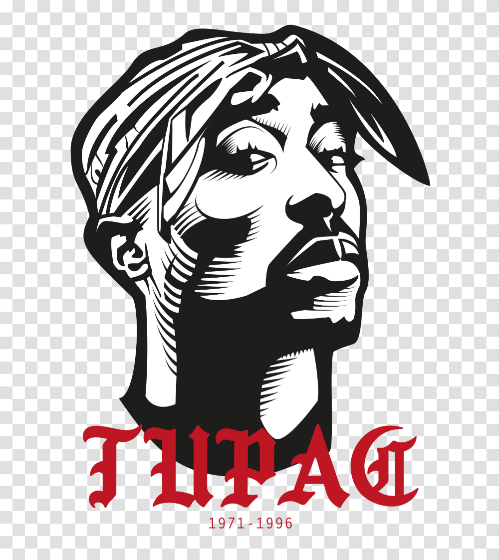 Tshirt Tupac Shakur Di Stampa Le Felpe E Le, Stencil, Person, Label Transparent Png