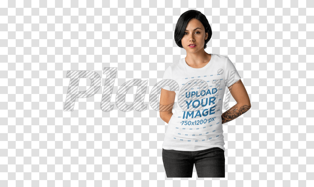 Tshirt Woman Women With Tee Shirt, Apparel, Person, Human Transparent Png