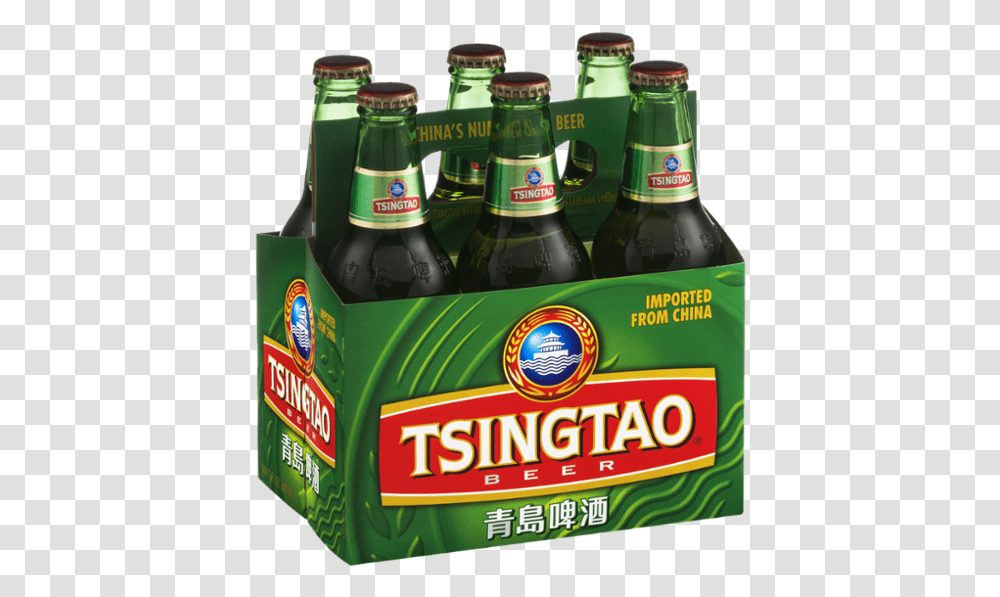 Tsingtao 6 Pack, Beer, Alcohol, Beverage, Bottle Transparent Png