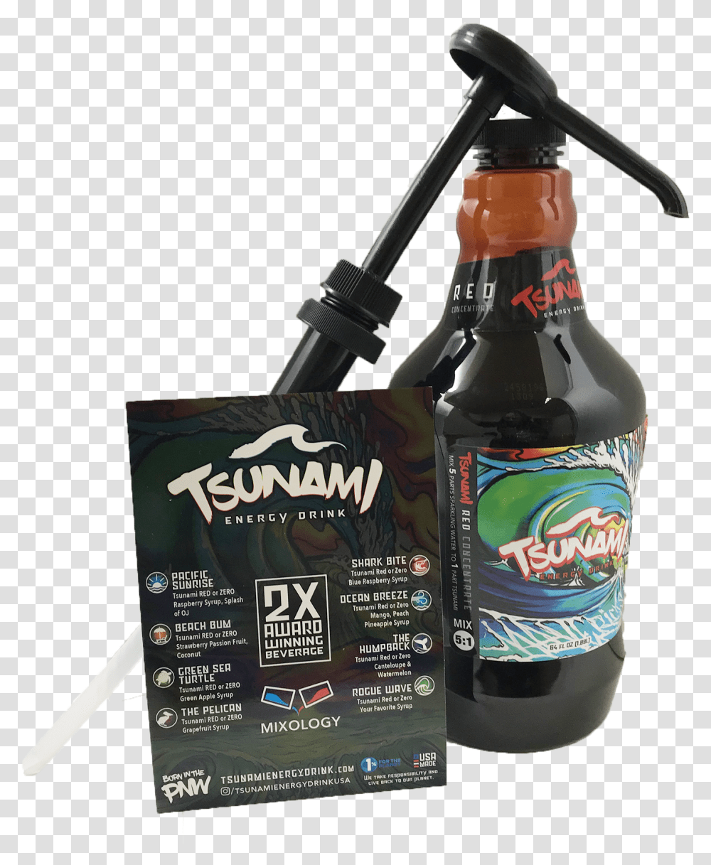 Tsunami Energy Drink, Beer, Alcohol, Beverage, Bottle Transparent Png